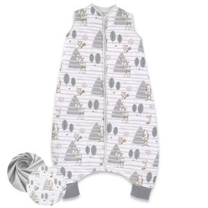 Baby-Delux Baby Schlafsack mit Füßen Ärmellos 1-4 Jahre Waldfreunde Grau
