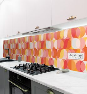 Küchenrückwand Retro 70er Jahre orange selbstklebend, groesse_krw:80 x 60cm