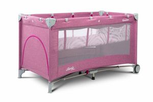 CARETERO Basic Plus Baby Reisebett mit Matratze 120x60 cm - Lavenda