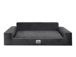 Pelíšek pro psy GLAMOUR Bed Sofa Sleeping Place Satin Fabric Cushion Basket Black XL 98x66 cm