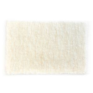 Vanuba - Webteppich, Handgewebter Lammfell Teppich, Schafwollteppich, Natürliches Schaffell Wolle, Ecru, Creme, 100x60 cm