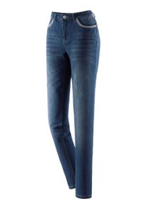 WITT WEIDEN Damen Jeans mit Stickerei, blau-used, Größe:36
