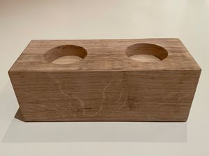 Teelichthalter Holz Eiche Massivholz Kerzenständer Herbstdeko Adventsdeko