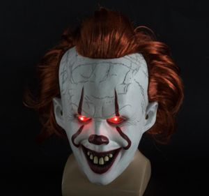 Latex Horror LED Maske Halloween Pennywise Cosplay Clown Fasching Kostüme