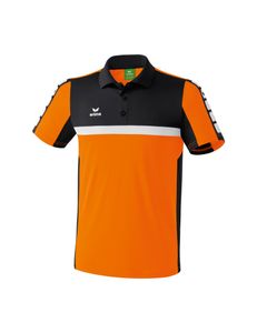 Erima 5-Cubes Poloshirt orange/schwarz/weiß M