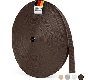 BAUHELD® 50m Rolladengurt 23mm - Braun [Hergestellt in Deutschland]