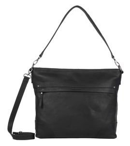 GERRY WEBER Leder Schultertasche Umhängetasche Tarragona Hobo Black schwarz