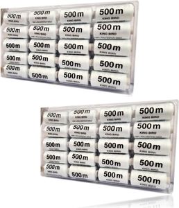 [0,75 EUR/1000 m] 40-teiliges Nähgarn Set [einfarbig] | Nähset Universal | Polyester Nähmaschinengarn | 500m pro Spule | Allesnäher Garnset | Nähkasten [Farbe - weiß] | Nähfaden Set - 20000m