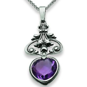 Tom Hill 21.9714 Anhänger Silber Trachtenschmuck Herz Zirkonia lila