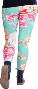 cosey - Blumen-Leggings (Einheitsgröße) - Design Minze und Blumen