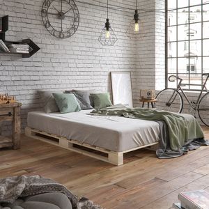 Paletová posteľ Livinity®, 120x200 cm, prírodné drevo