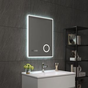LED koupelnové zrcadlo "Lizzano" se 120 LED diodami v hliníkovém rámu 50 x 70 cm bílé