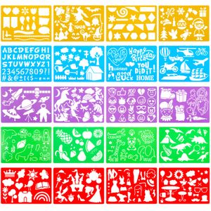 20 Stück Schablonen Malschablonen Farbzeichnung Schablonen für Kinder Kleinkinder Malwerkzeug