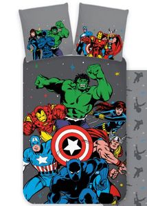 Marvel Avengers Bettbezug Team grau - 140 x 200 cm - 70 x 90 cm