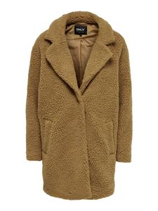 Only Damen Mantel OnlAurelia Sherpa Coat Kurzmantel Teddy-Jacke Herbst/Winter, Farbe:Braun, Größe:L