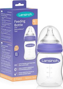 Plastová fľaša Lansinoh Natural Wave - 160 ml s cumlíkom, veľkosť. S, fialová