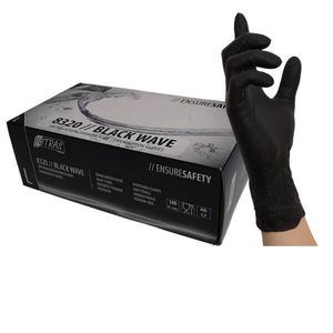 NITRAS Medical 8320 BLACK WAVE Nitril-Einmalhandschuhe, Schwarz, Gr. M, 100 Stk.