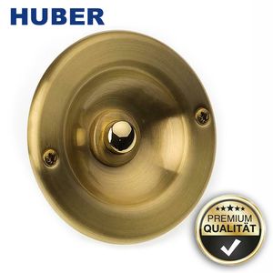 Huber 12524 runde Türklingel Klingelplatte messing gebürstet Klingel Huber 12524 runde Türklingel Klingelplatte messing gebürstet Klingel