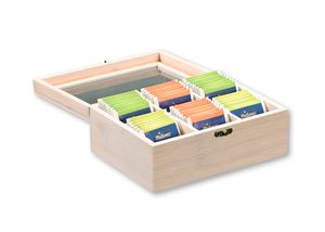 KESPER Tee-Box mit 6 Fächern Bambus weiß 57902