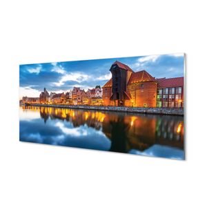 Acrylbilder BIld - 100 cm x 50 cm - Wandkunst Danzig Fluss Gebäude