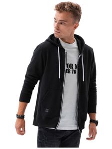 Ombre Clothing Herren Keegan Sweatshirt mit Reißverschluss Schwarz S