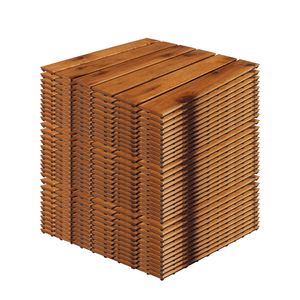 33 Stück 30x30cm Holzfliese Akazienholz FSC®-zertifiziert Fliese Stecksystem Zuschneidbar ca. 3QM