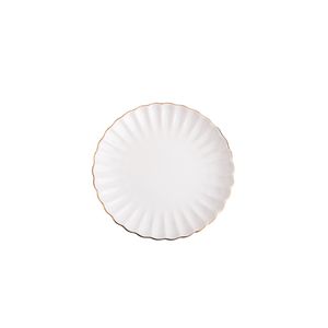 Teller Essteller Speiseteller Dessertteller Porzellanteller MELIDA mit goldem Rand 20 cm HOMLA