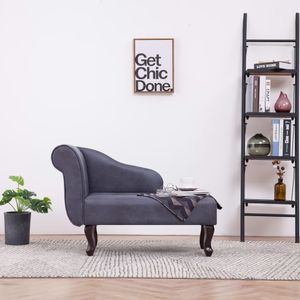 Chaiselongue Grau Wildleder-Optik 281372 Chaiselongue Grau Wildleder-Optik 281372