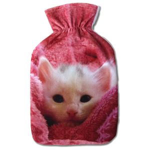 Wärmflaschenbezug 1L Heizkissen Wasserkissen, Auswahl: Babykatze, ohne Wärmflasche