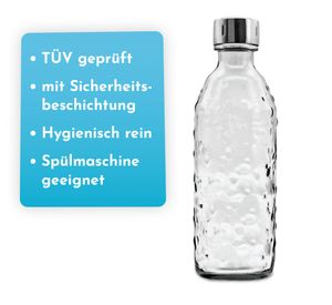 Glasflasche für Wassersprudler 0,7l Twin Secure