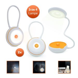 LED Schreibtischleuchten Touch 2x dimmbare Nacht u. Taschenlampe Eaxus