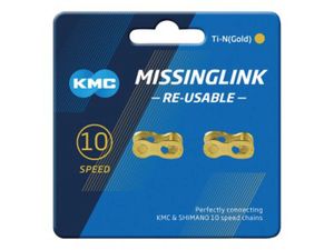 KMC Missinglink 10R Ti-N Gold, für Ketten 5,88 mm, 10-fach, gold (2er Pack)