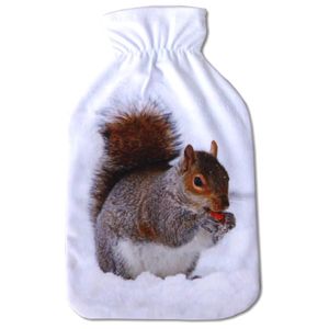 Wärmflaschenbezug mit Fotodruckbezug für alle gängigen 2 Liter Wärmflaschen, in vielen Variationen ( Auswahl: Eichhörnchen )