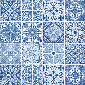 20 Servietten Tiles - Mandala blau 33x33cm