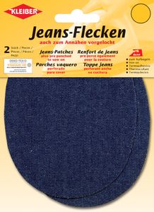 KLEIBER Jeans-Bügelflecken oval 130 x 100 mm dunkelblau 2 Stück