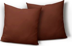 2er Pack Kissenbezug Kissenhülle 40x40 cm braun Uni Jersey Baumwolle Set