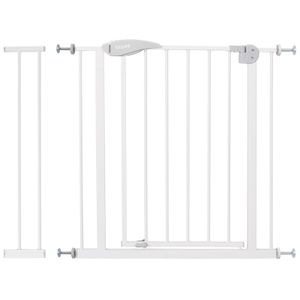 Treppenschutzgitter Türschutzgitter Türgitter Treppen Absperrgitter ohne Bohren, Farbe:Weisses Gitter mit 14cm Verlängerung