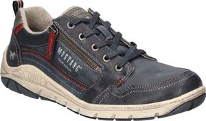 Mustang Herren Sneaker Schnürschuh Halbschuh Reißverschluss 4160-301, Größe:42 EU, Farbe:Blau