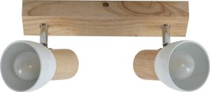 Lindby Deckenleuchte Thorin, 27 cm, 2-flg., weiß, Holz, E14