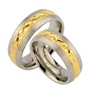 Ringe aus Titan , IP Gold Platierung , Trauringe mit Gratis Gravur Hochzeitsringe Eheringe Partnerringe Ohne Steine JT24x