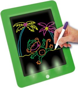Starlyf® Fantastic Pad XL - magische Maltafel, Spieltafel inkl. 30 Vorlagen, 6 verschiedene Neonfarben, Reinigungstuch, Tragetasche, grün - Original aus der TV Werbung