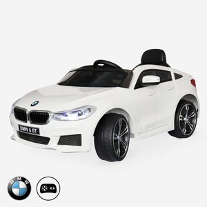 BMW 6er GT Gran Turismo weiß, elektrisches Kinderauto 12V 4 Ah, 1 Sitz, mit Radio und Fernbedienung