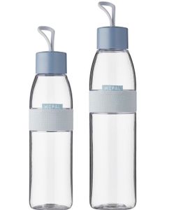 Mepal  Duo Pack Trinkflasche Ellipse Nordic Blue  500 & 700 ml Inhalt  auch für kohlensäurehaltige Getränke  bruchfestes Material - auslaufsicher - Spülmaschinengeeignet