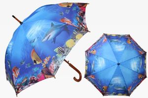 1 Regenschirm Meerestiere, Hai Fische Automatikschirm Stockschirm Schirm Schirme Tiere