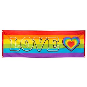 Regenbogen Flagge Love Party-Deko bunt 74x220cm