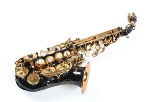 Karl Glaser Sopransaxophon gebogen inkl. Koffer & Mundstück, schwarz gold