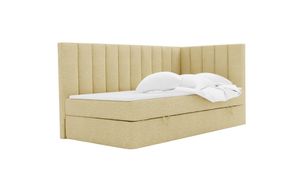 Postel KULMA s pružinovou postelí a čelem ve tvaru L, 100 x 200 cm, s podstavcem pod postel, barva: ecru