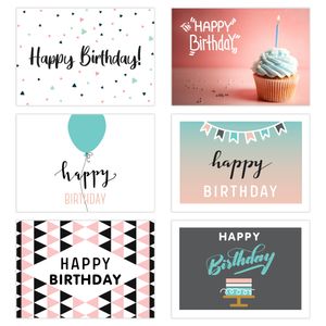 Friendly Fox Geburtstagskarten Klappkarten - 6 Glückwunschkarten zum Geburtstag - A6 Faltkarten mit Umschlag - Happy Birthday Karten Set für Erwachsene & Kinder (S3)