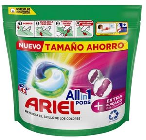 Ariel All-in-1 Pods, Farbenfrohe Waschkapseln, 43 Stück