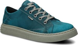 NAGABA Sneaker Herren Halbschuhe Echtleder für Herbst Frühling Türkis, 42
